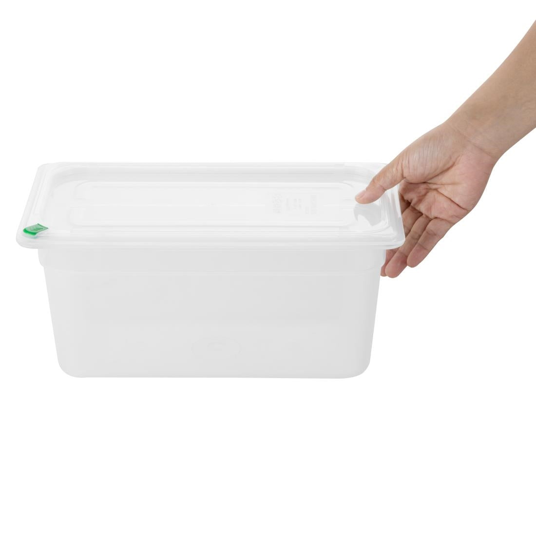 Hygiplas Click PP 1/3 GN Container with Lid & 7 Colour Clips 150mm 5.3Ltr (4 Pack) (1/3 GN Pan | With Lid and 7 colour clips |150mm | 5.3Ltr | Pack 4) • PAS-FZ093