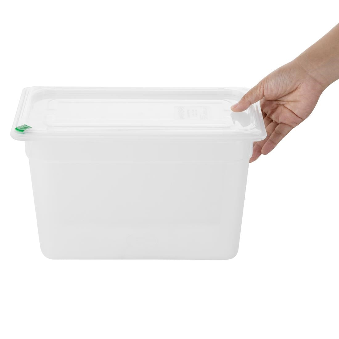Hygiplas Click PP 1/3 GN Container with Lid & 7 Colour Clips 200mm 6.9Ltr (4 Pack) (1/3 GN Pan | With Lid and 7 colour clip | 200mm | 6Ltr | Pack 4) • PAS-FZ094