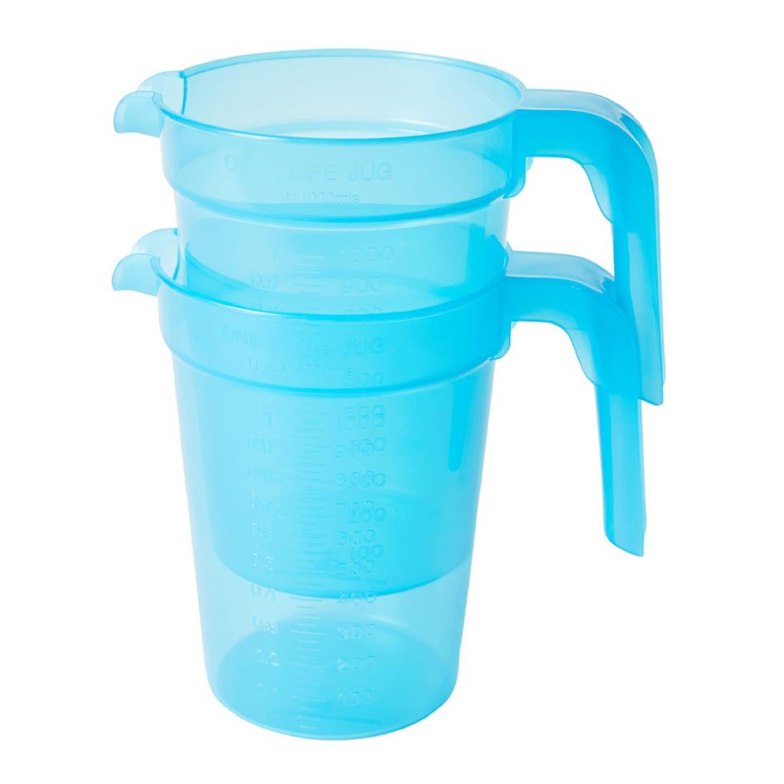 KH Jug Graduated 1Ltr Blue Tint Pp (12 Pack) (Capacity: 1Ltr | Blue Tint | Pack of 12) • PAS-FZ156