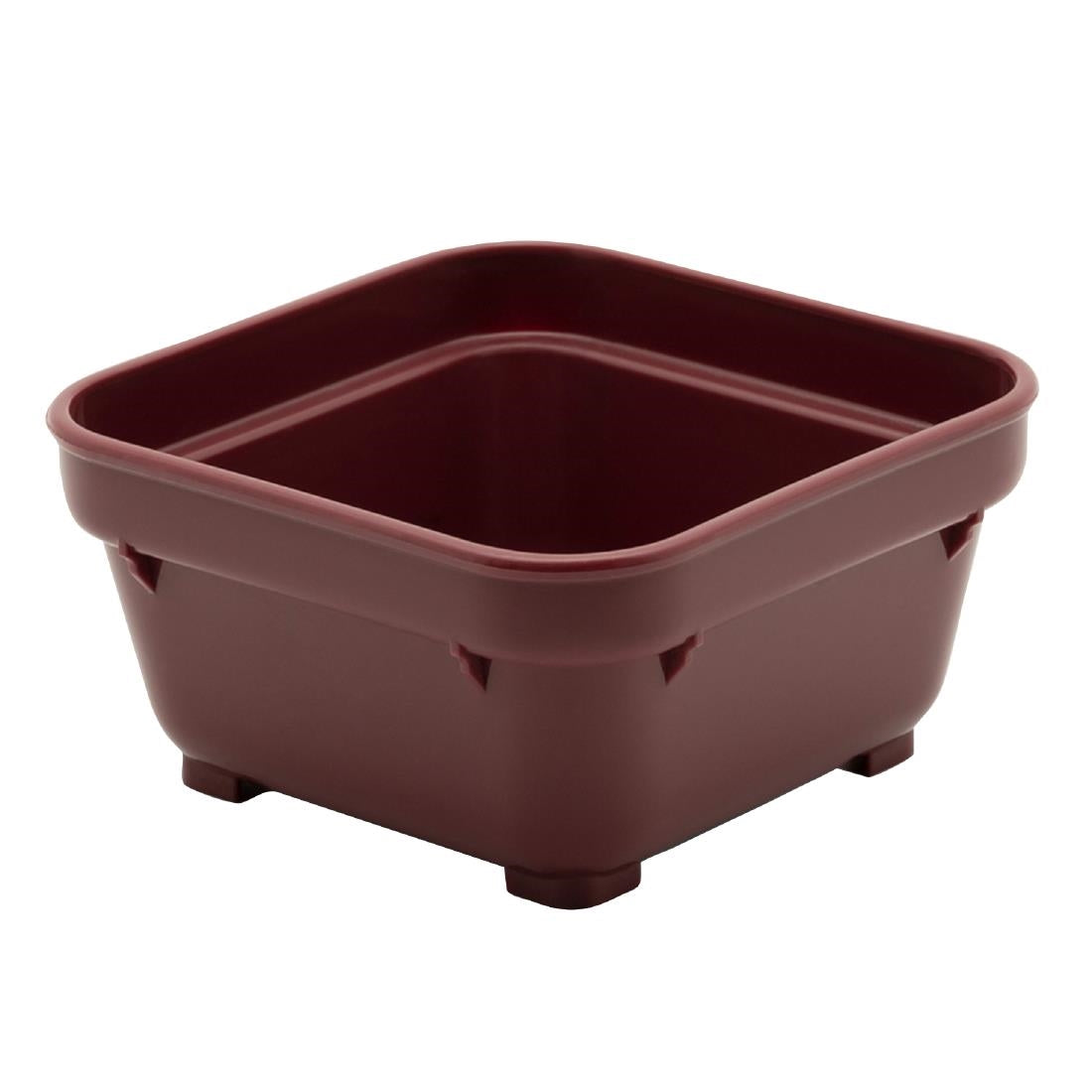 KH Square Bowl 100mm Burgundy Pp (12 Pack) (100mm | Burgundy | Pack of 12) • PAS-FZ170