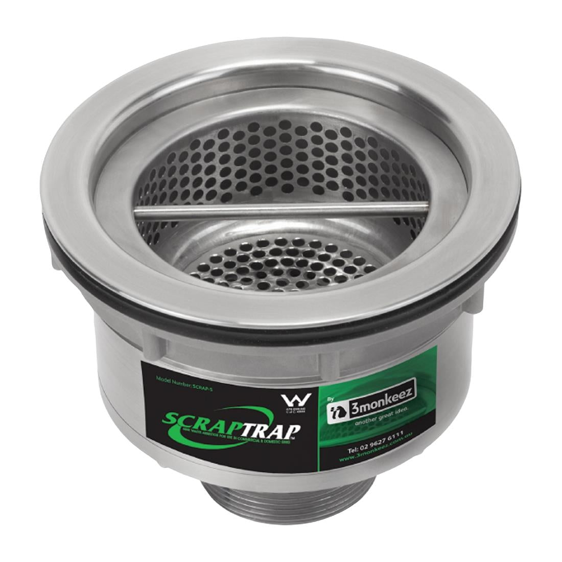 3Monkeez Cast S/S Sink Waste Arrestor - Suit 127mm Outlet. 304 Grade S/S • PAS-FZ227