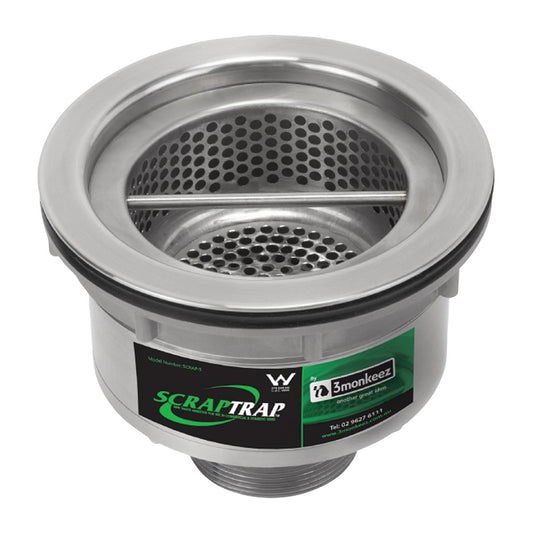3Monkeez Cast S/S Sink Waste Arrestor - Suit 127mm Outlet. 304 Grade S/S • PAS-FZ227