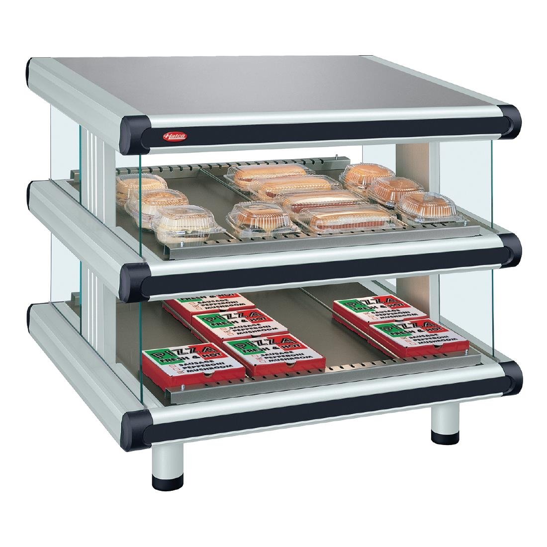 Hatco Glo-Ray Heated Display Warmer Duel Slant Shelf 770mm • PAS-FZ260