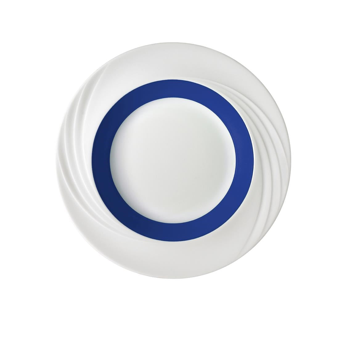 Schonwald Donna Senior Decor Round Deep Plate Dark-Blue Wide Band 230x40mm (6 Pack) (230mm | Pack of 6) • PAS-FZ349