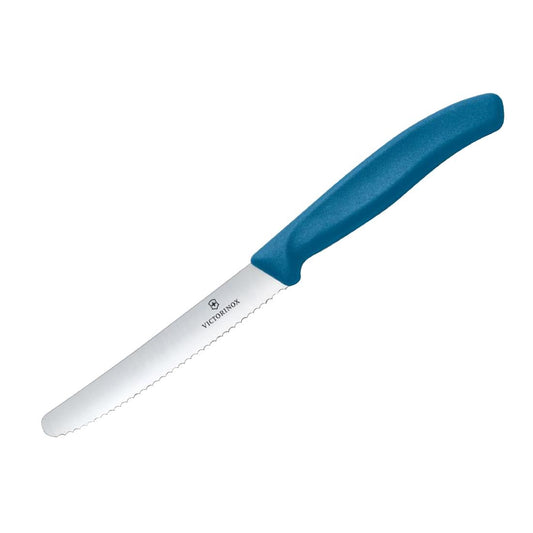 Victorinox Wavy Edge Steak and Tomato Knife Blue 110mm • PAS-FZ372