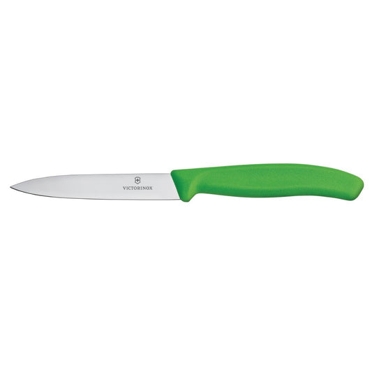 Victorinox Pointed Paring Knife  - Green 10cm • PAS-FZ384