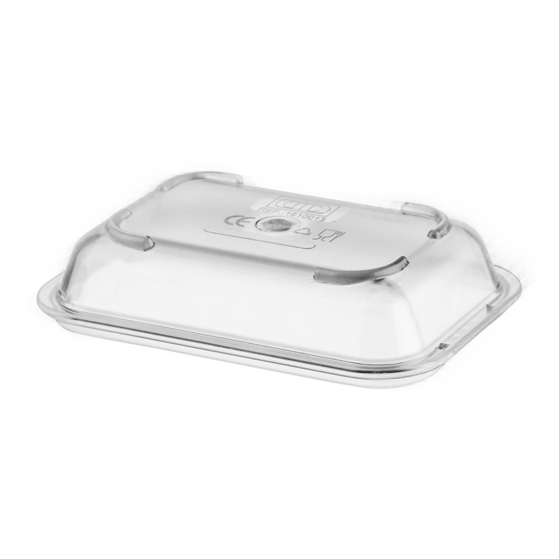 Poliware Reuseable Cover For 130mm Rectangular Bowl Clear (36 Pack) (130mm | Clear | Pack of 36) • PAS-FZ431