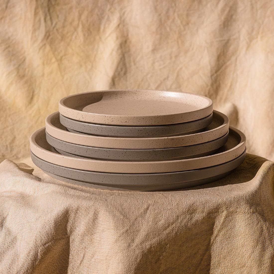 Luzerne Dune Ash Round Plate 214mm (6 Pack) • PAS-FZ548