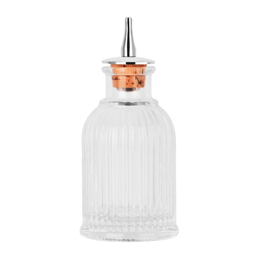 Zanzi Line Bitters Bottle Glass with Mirror Lid 90ml - 51x120mm (Dimensions: 51x120mm. Capacity: 90ml) • PAS-FZ761