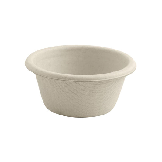 BioPak Natural Sugarcane Base Sauce Containers - 30ml (1000 Pack) (Natural Colourway | 30 ml / 1oz | Pack of 1000) • PAS-DU646