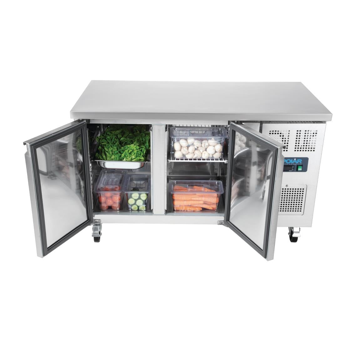 Polar U-Series Double Door Counter Fridge - 282Ltr • PAS-UA047-A
