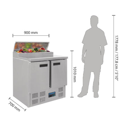 Polar G-Series Pizza Prep Counter Fridge 254Ltr • PAS-G604-A
