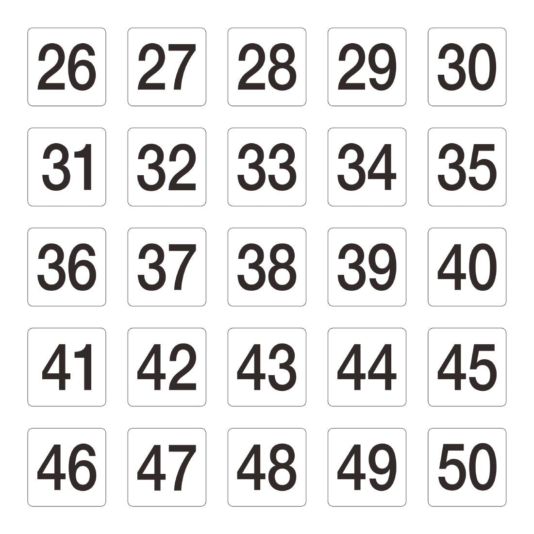 Olympia Table Numbers Set 1-50 • PAS-GB629