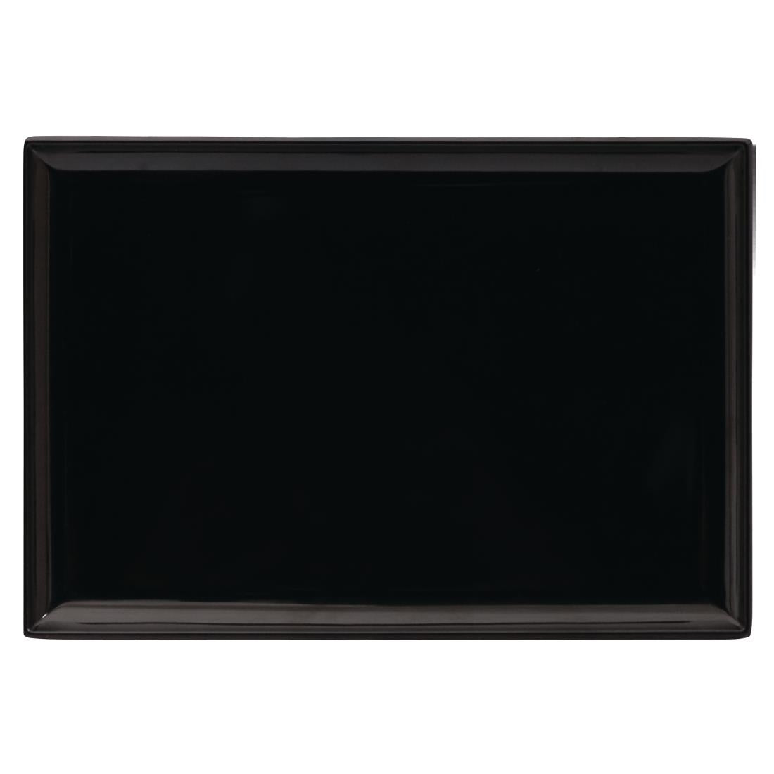 Ryner Melamine Rectangle Platter Black 350x240mm • PAS-GB697