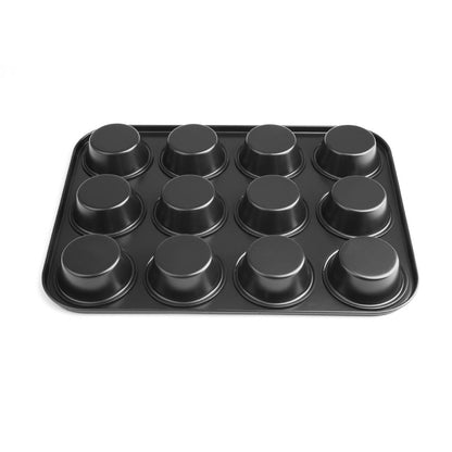 Vogue Carbon Steel Non-Stick Muffin Tray 12 Cup • PAS-GD011