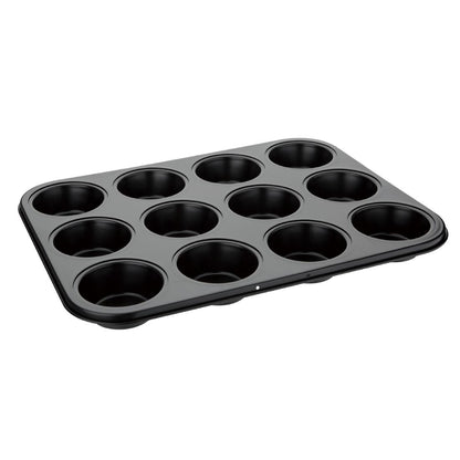 Vogue Carbon Steel Non-Stick Muffin Tray 12 Cup • PAS-GD011