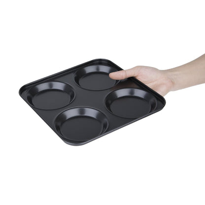 Vogue Carbon Steel Non-Stick Yorkshire Pudding Tray 4 Cup • PAS-GD012