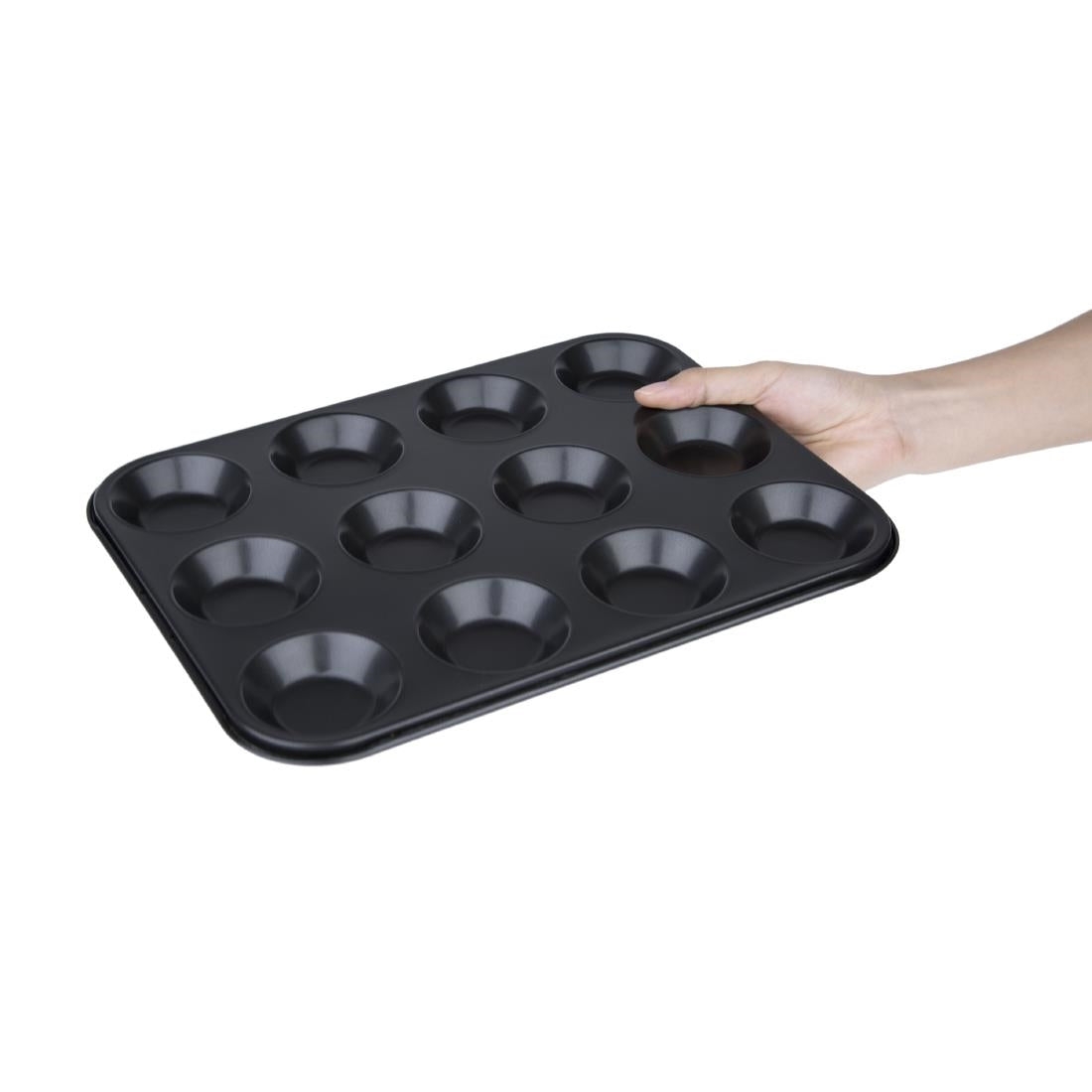 Vogue Carbon Steel Non-Stick Mini Muffin Tray 12 Cup • PAS-GD013