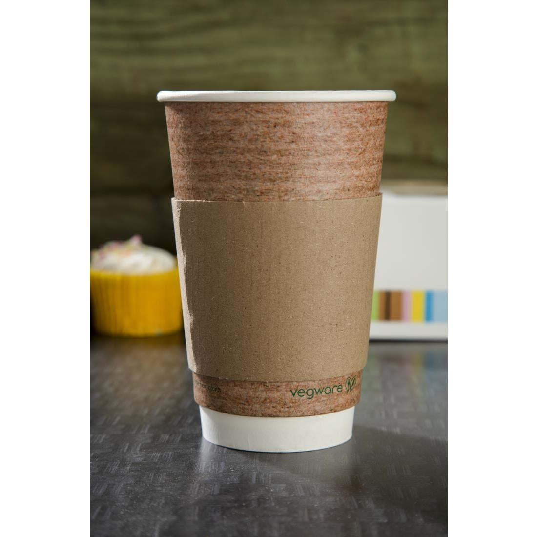 Fiesta Recyclable Cup Sleeve for 340/455ml Hot Cup (1000 Pack) (Pack Quantity: 1000| 350ml (12oz) & 450ml (16oz)) • PAS-GD329