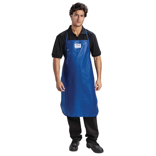 Burnguard Nylon QuicKlean Bib Apron Blue • PAS-GD331