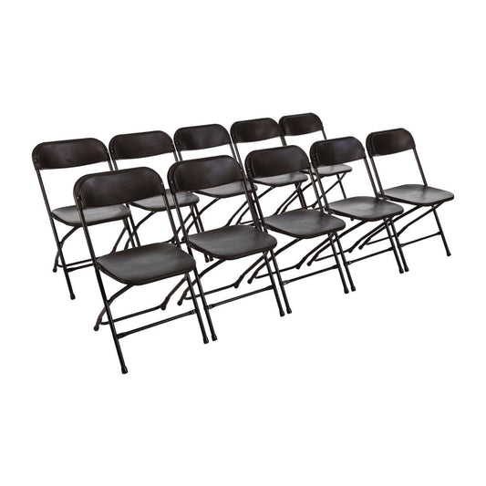 Bolero PP Folding Chairs Black (10 Pack) (Seat Height: 440mm | Pack Quantity: 10) • PAS-GD386