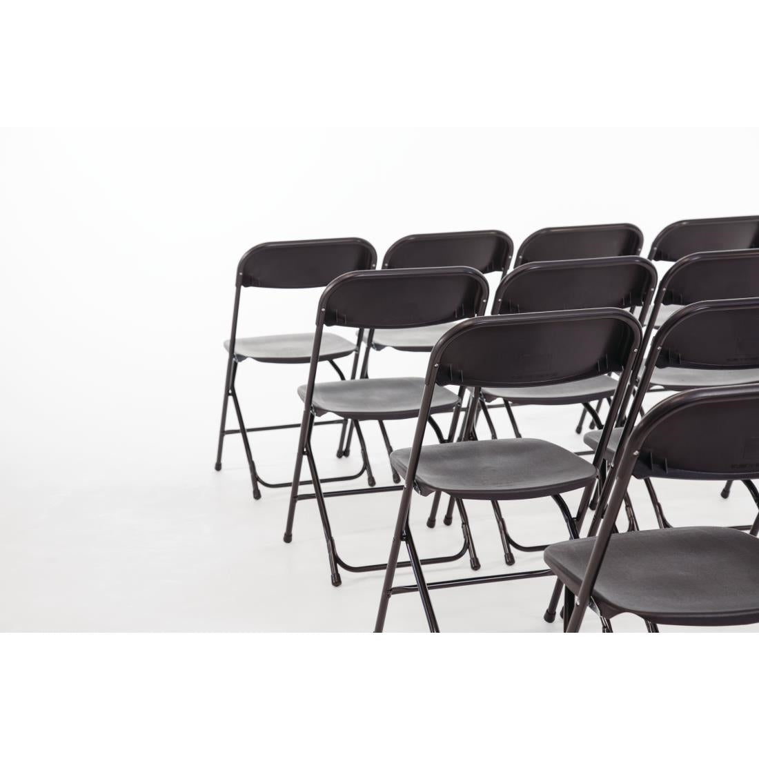 Bolero PP Folding Chairs Black (10 Pack) (Seat Height: 440mm | Pack Quantity: 10) • PAS-GD386