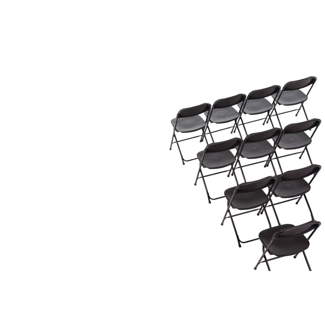 Bolero PP Folding Chairs Black (10 Pack) (Seat Height: 440mm | Pack Quantity: 10) • PAS-GD386