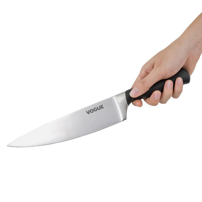 Vogue Soft Grip Chefs Knife Black 200mm • PAS-GD750