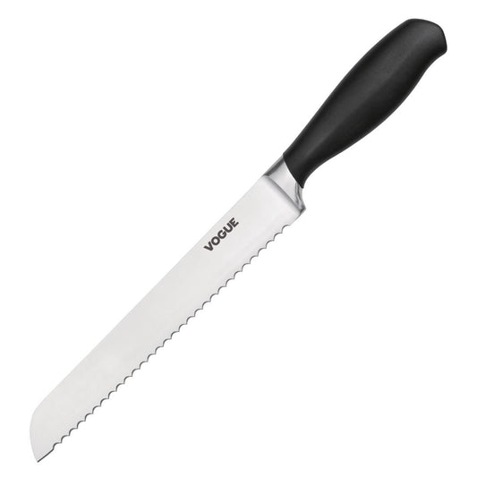 Vogue Soft Grip Bread Knife Black 200mm • PAS-GD753
