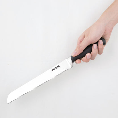 Vogue Soft Grip Bread Knife Black 200mm • PAS-GD753
