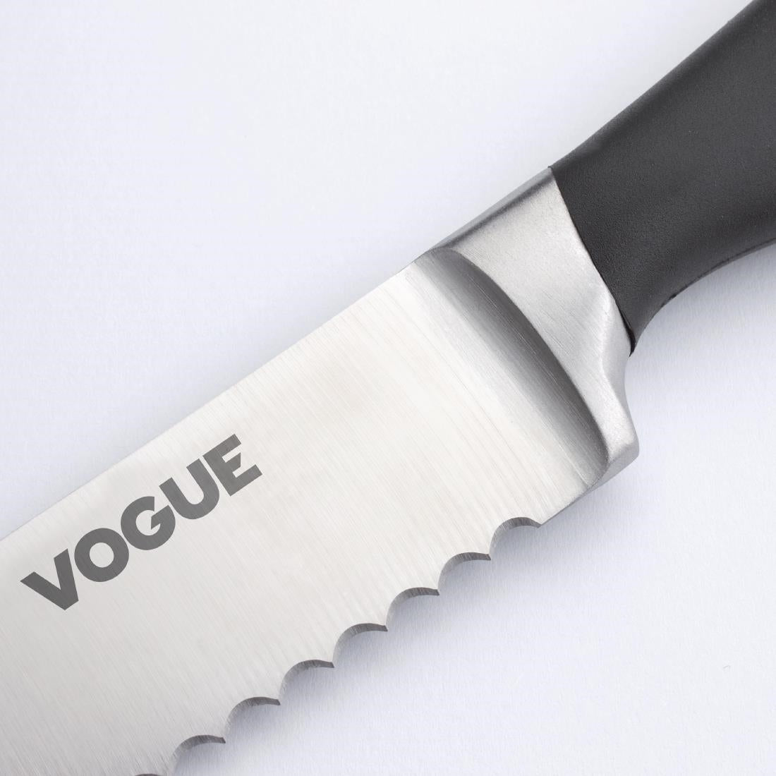 Vogue Soft Grip Bread Knife Black 200mm • PAS-GD753