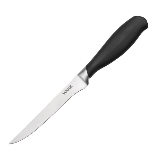 Vogue Soft Grip Boning Knife Black 128mm • PAS-GD754