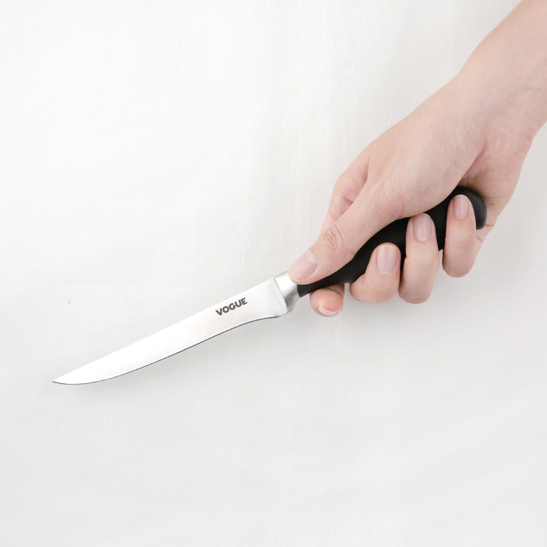 Vogue Soft Grip Boning Knife Black 128mm • PAS-GD754