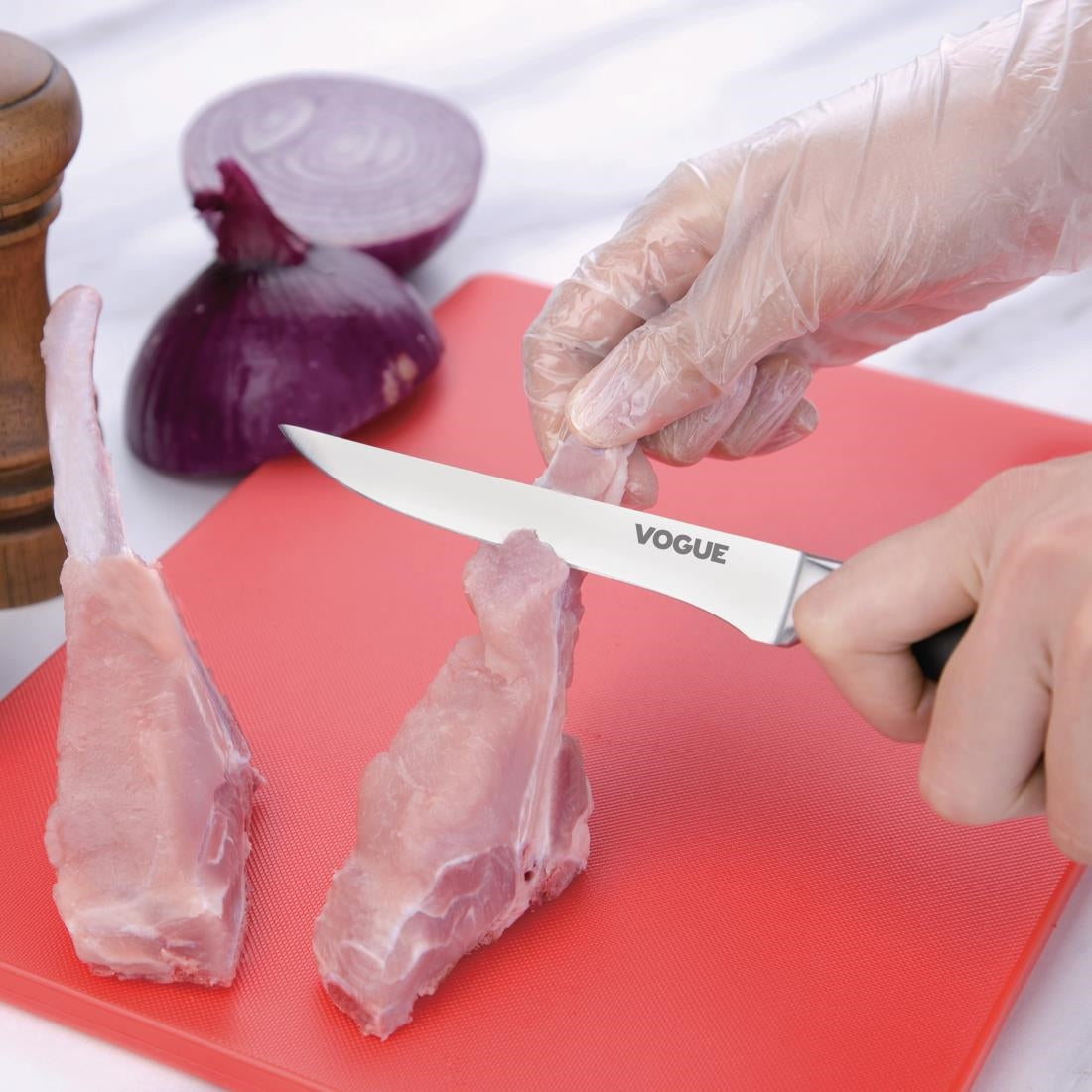 Vogue Soft Grip Boning Knife Black 128mm • PAS-GD754
