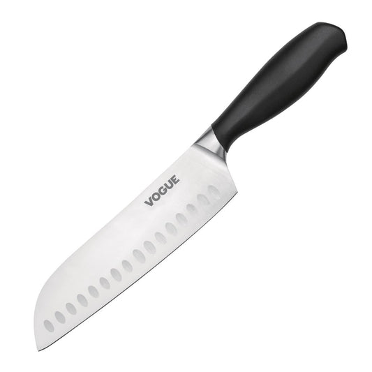Vogue Soft Grip Santoku Knife Black 180mm • PAS-GD759