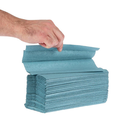 Jantex C Fold Hand Towels Blue 1-Ply (Pack of 12) • PAS-GD832