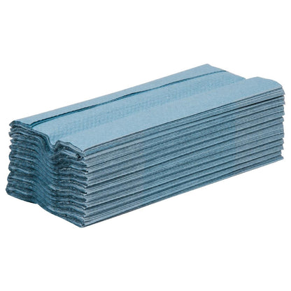 Jantex C Fold Hand Towels Blue 1-Ply (12 Pack) (220 sheets per pack | High quality recycled paper) • PAS-GD832