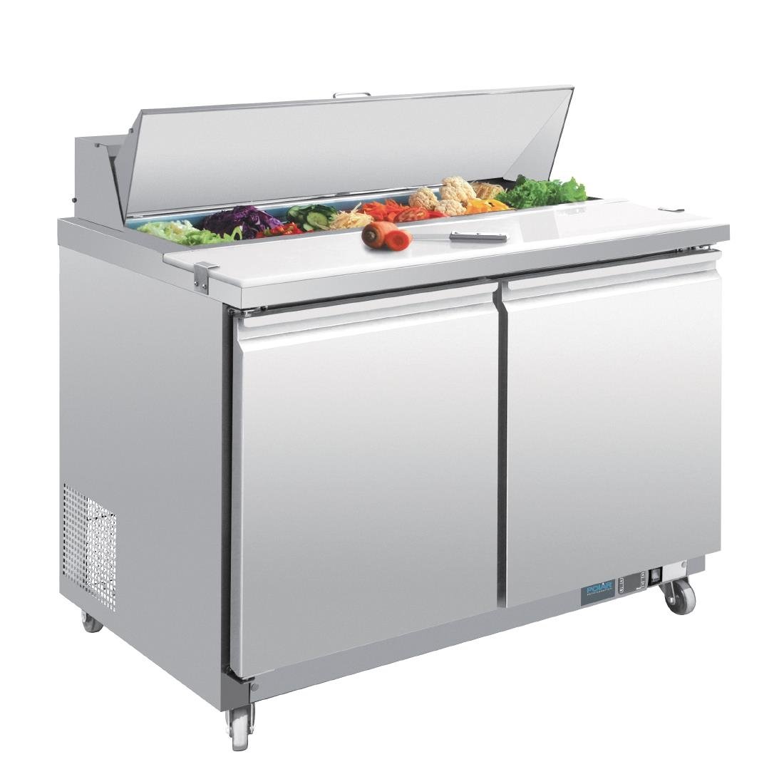 Polar U-Series Double Door Prep Counter Fridge 405Ltr • PAS-GD882-A