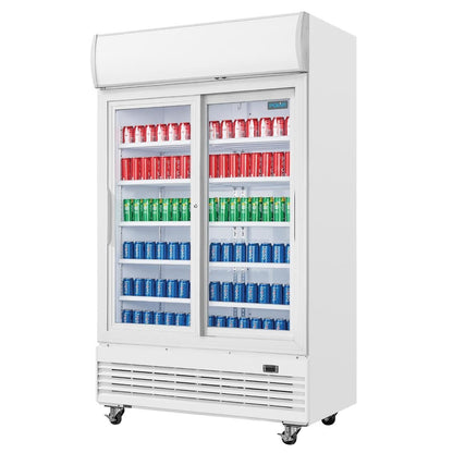 Polar G-Series Upright Display Cooler with Light Box 950Ltr with Sliding Doors • PAS-GE581-A