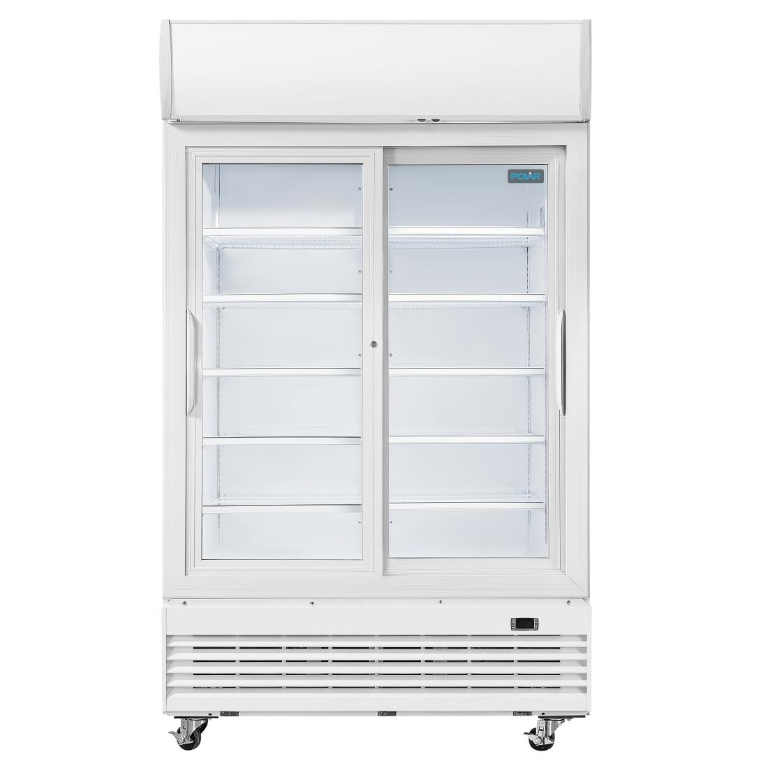 Polar G-Series Upright Display Cooler with Light Box 950Ltr with Sliding Doors • PAS-GE581-A