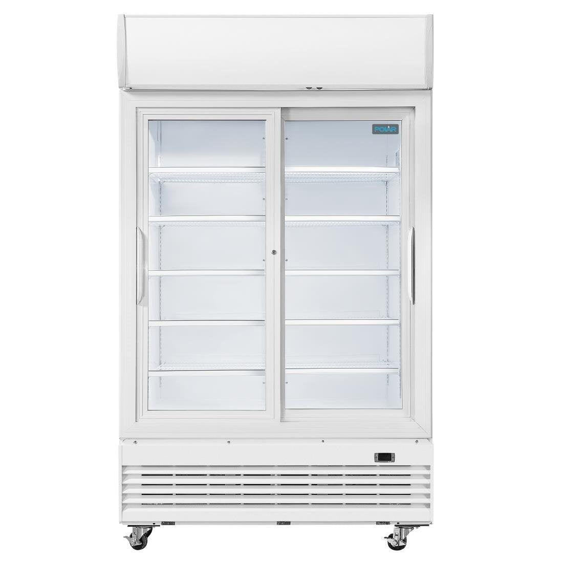 Polar G-Series Upright Display Cooler with Light Box 950Ltr with Sliding Doors • PAS-GE581-A