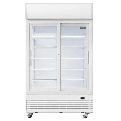 Polar G-Series Upright Display Cooler with Light Box 950Ltr with Sliding Doors • PAS-GE581-A