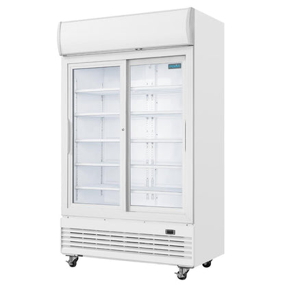 Polar G-Series Upright Display Cooler with Light Box 950Ltr with Sliding Doors • PAS-GE581-A