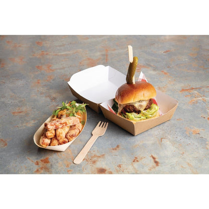 Fiesta Compostable Wooden Sushi Boats Medium 190mm (100 Pack) • PAS-DK387