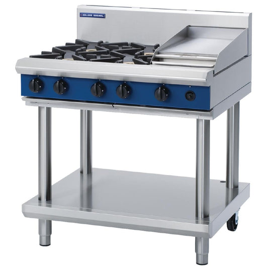 Blue Seal by Moffat Freestanding 4 Burner Natural Gas Cooktop with Griddle Plate G516C-LS • PAS-GE831-N