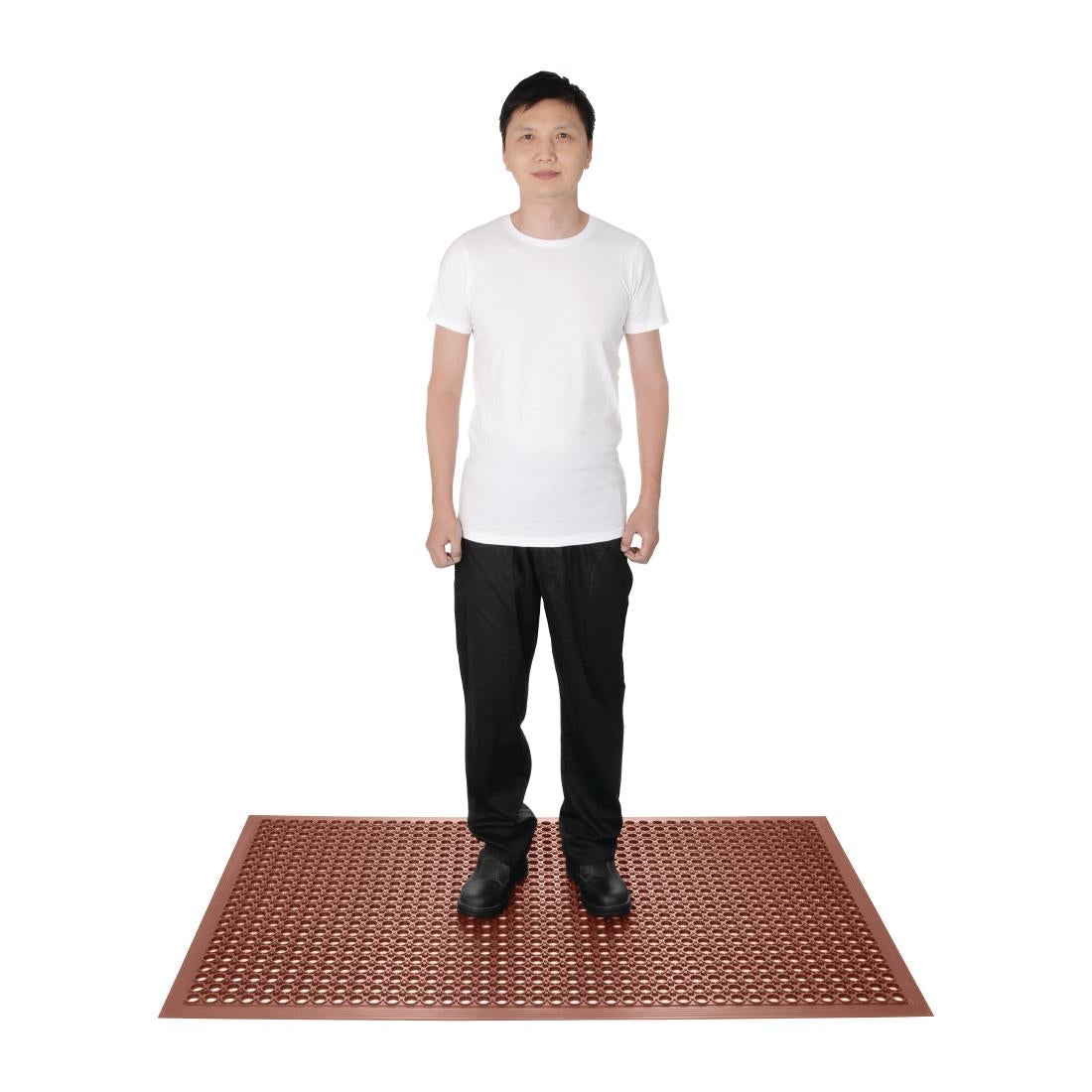 Jantex Rubber Grease-resistant Anti-Fatigue Mat Red - 1500 x 900mm • PAS-GF017