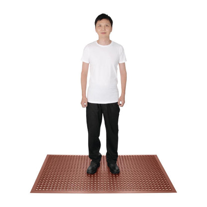 Jantex Rubber Grease-resistant Anti-Fatigue Mat Red - 1500 x 900mm • PAS-GF017