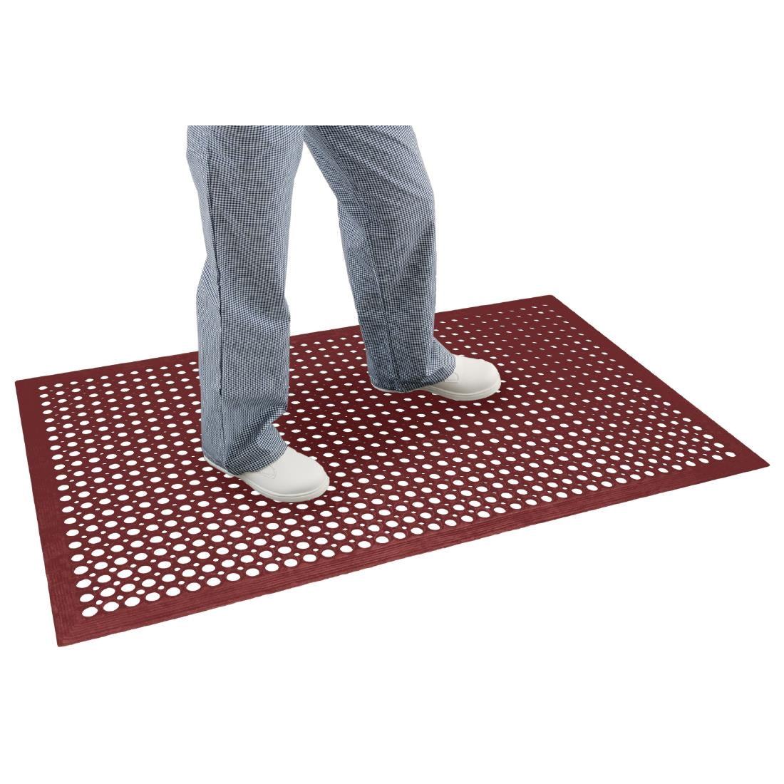 Jantex Rubber Grease-resistant Anti-Fatigue Mat Red - 1500 x 900mm • PAS-GF017