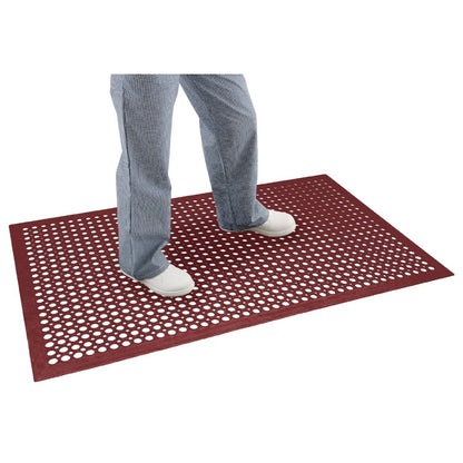 Jantex Rubber Grease-resistant Anti-Fatigue Mat Red - 1500 x 900mm • PAS-GF017