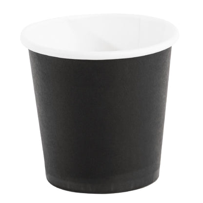 Fiesta Recyclable Hot Cup Single Wall Black 114ml (1000 Pack) (Pack of 1000) • PAS-GF018